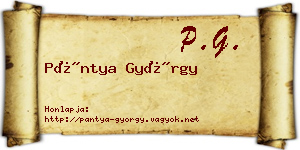 Pántya György névjegykártya